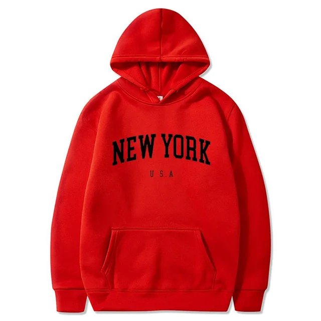 Sudaderas con capucha de la ciudad de Estados Unidos de Nueva York para hombre y mujer, sudaderas con estampado de letras a la moda