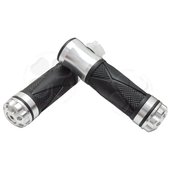 CNC V2 Hand Grip 7/8" Silver Universal Gel Handle Bar 22mm Left Right Front