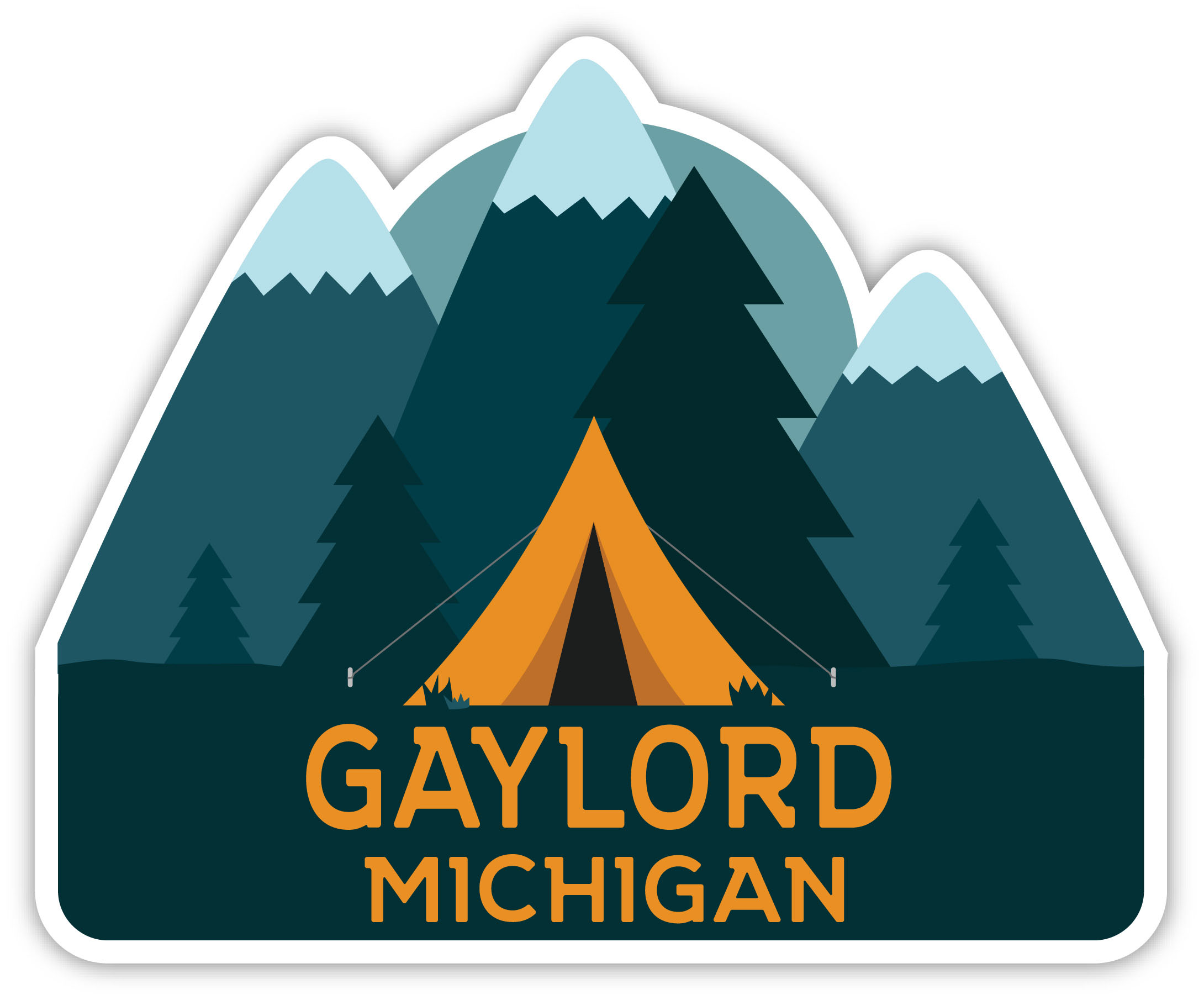 Gaylord Michigan Souvenir 4Inch Fridge Camping Tent Design