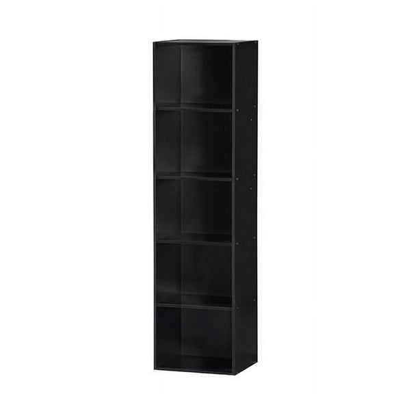 Five Shelf Bookcase - Black