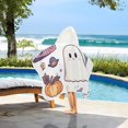 thumbnail image 3 of Yayeee Kids Hooded Towels Toddler Soft Absorbent Beach Bathing Wrap 50" x 23.5", White Magical Halloween, 3 of 5