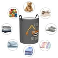 thumbnail image 4 of Balery I Like Big Digger Cesta de ropa redonda con asas, impermeable, independiente, para ropa, juguetes, dormitorio y familia-Medium, 4 of 6