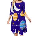 thumbnail image 1 of Vestido con escote cuadrado y sistema solar Frizzle "Gets" Nuevo vestido elegante ajustado a la cintura para mujer de talla grande Sistema solar Frizzle Miss Frizzl, 1 of 6