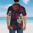thumbnail image 3 of Lsque Roses Skulls pattern Hawaiian Shirt for Men, Unisex Summer Beach Casual Short Sleeve Button Down Shirts-X-Large, 3 of 9