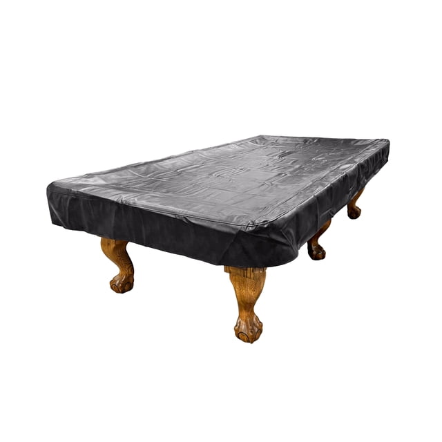 ASKA 8ft Heavy-Duty Billiard Table Cover - Black Leatherette Vinyl, 100" x 56" Waterproof Protection