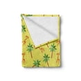 thumbnail image 2 of Exotic Soft Flannel Fleece Throw Blanket, Repetitive Giraffe Palm Trees in Summer Colors Illustration Pattern, Cozy Plush for Indoor and Outdoor Use, 60" x 80", Pastel Yellow Multicolor, by Ambesonne, 2 of 6