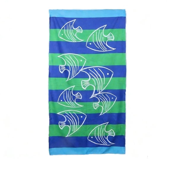 Oversized Quick-Dry Striped Beach Towel, Soft Absorbent Cotton Pool Towel for Swimming, Camping, and Outdoor Sports