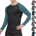 thumbnail image 1 of BiZtdJrK Chandails Évacuant l'Humidité pour Hommes à Manches Longues à Séchage Rapide Hauts Athlétiques Mode à Blocs de Couleur Col Ras du Cou Protection Solaire sous-Vêtement, Gris, m, Cadeaux d'Anniversaire, 1 of 6
