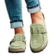 thumbnail image 1 of Zuecos cómodos informales para mujer, sandalias sin cordones de gamuza, zapatos de verano para el hogar y la oficina, 1 of 3