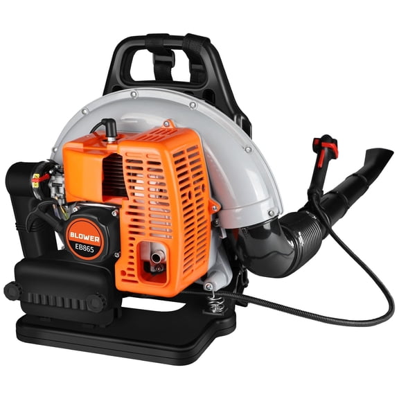 63CC Backpack Leaf Blower, 2 Stroke Gas Powered Leaf Blower with 665 CFM & 270 MPH for Commercial Lawn Care, Yard Debris & Snow Removal