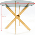 thumbnail image 2 of Round Dining Table,Glass Dining Table,Square 90x90x75cm,golden leg,glass table top, 2 of 10