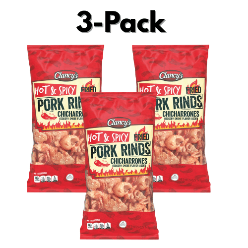 BRIM'S Pork Cracklin Strips - Lightly Seasoned With Red Pepper, 3oz Bags (Pack Of 4)