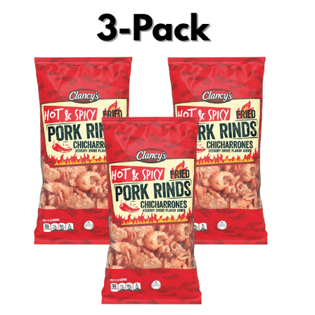 Clancy's Hot & Spicy Fried Pork Rinds, 3-Pack