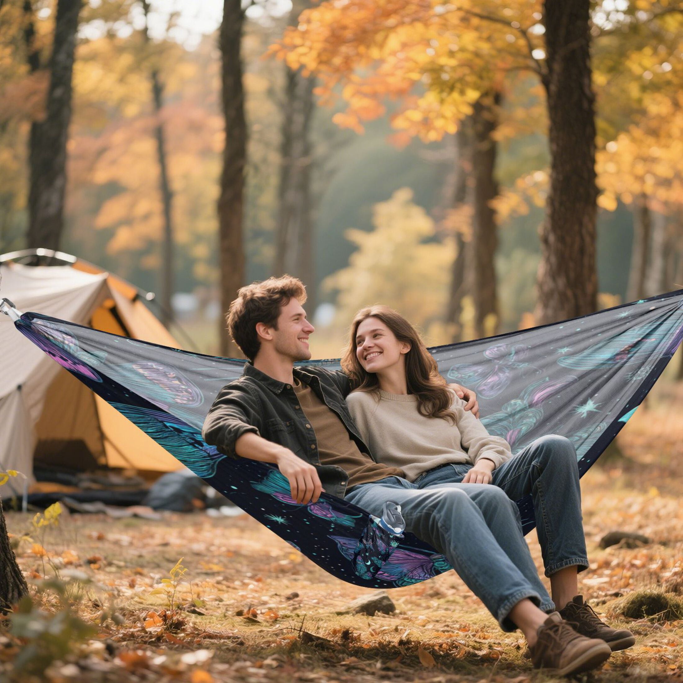 Hammock Camping Hammock Nylon Portable Hammock Travel Camping Hammock Green Butterfly
