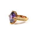 thumbnail image 6 of Stunning Purple Cubic Zirconia Solitaire Ring, 14ct Round Cut Statement Ring Size 10 Jewelry Ring Gold, 6 of 6