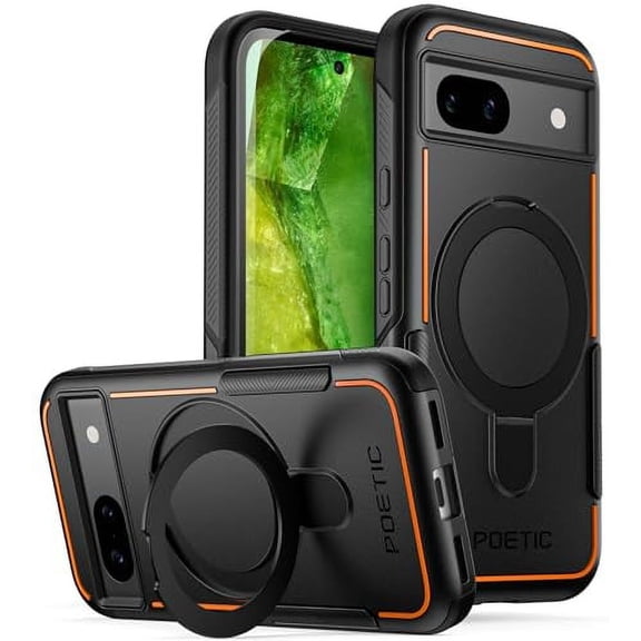 Poetic Neon Case Google Pixel 8A BLACK With Magsafe Ring Stand