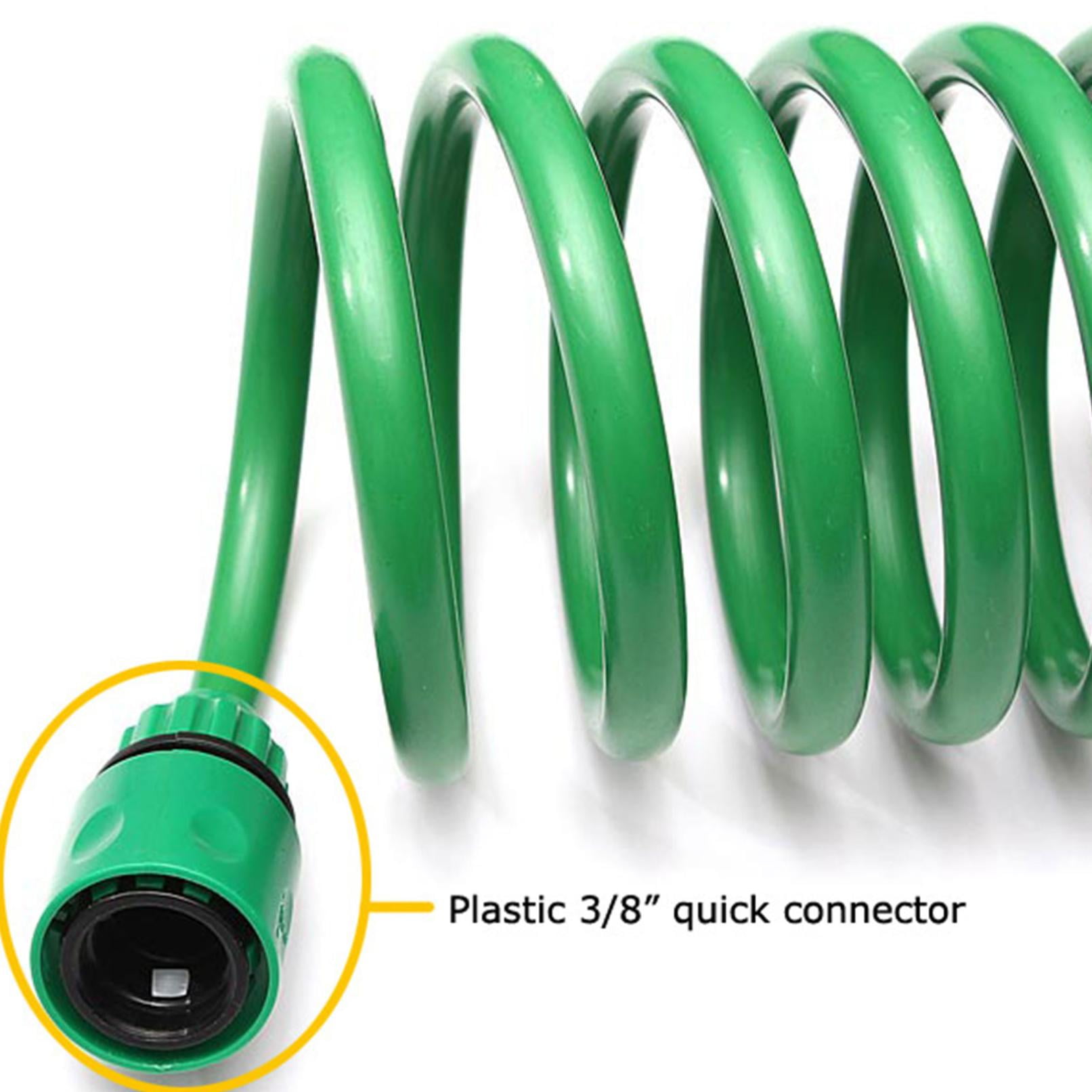 Garden Hose 50 FT × 3/8" Connectors Lightweight Plastic Water Pipe Hose Coil Garden Hose Sprayer Retractable Curly Watering Hoses and No Kink for Greenhouse Yard Patio