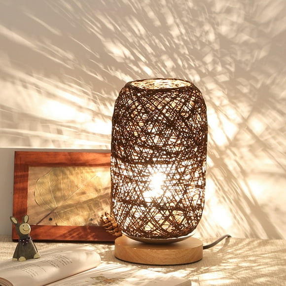 ABPWLY Wood Rattan Lights Table Lamp Room Home Art Decor Desk Light Clearance Table Lamp Canada Days Lamps Modern Table Lamp