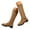 Khaki, variant on Womens Suede Riding Boots Stacked Heel Zipper Knee High Motorcycle Booties Adjustable Back Zipper Wide Calf Long Winter Boots