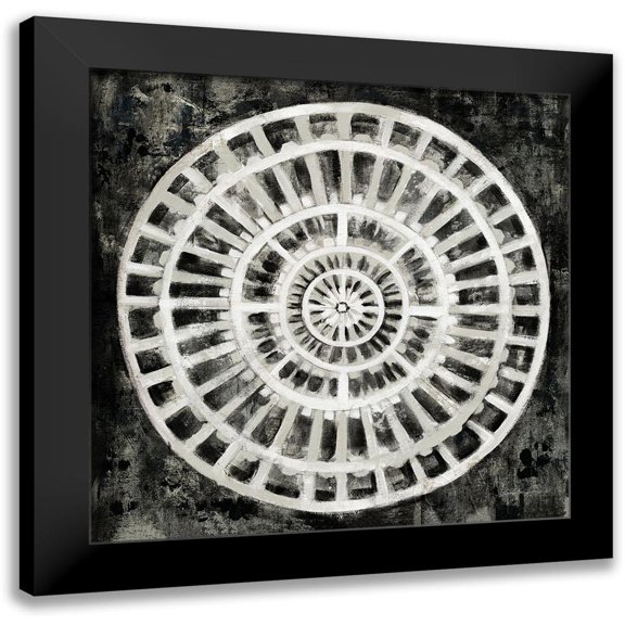Vassileva, Silvia 12x12 Black Modern Framed Museum Art Print Titled - Black Textured Medallion