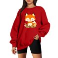 thumbnail image 1 of Tenues d'Automne pour Femmes Hiver Aguichant Col Rond Manches Longues Hauts Imprimés Réguliers Chandails à Capuchon Chandail en Molleton Blouse Chandails à Capuchon Mignons pour Adolescentes en Liquidation, 1 of 4