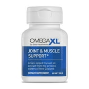 OmegaXL Joint Care - 60 Softgels, Natural Mussel Extract for Adult Mobility