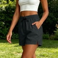 thumbnail image 5 of Womens Sweat Shorts 2 Pack Quick Dry Shorts for Womens Summer Cooling Lightweight Shorts Elastic Waist Fitness Sports Bottoms Black XL, 5 of 7
