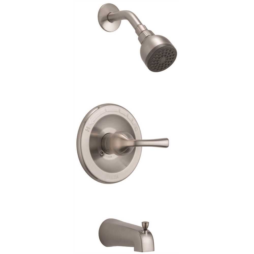 Delta B114900CSS Foundations SingleHandle 1Spray Tub & Shower Faucet