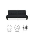 DHP Dexter Futon & Lounger, Convertible Sofa Bed & Couch, Navy Blue