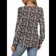 thumbnail image 4 of Blusas Plisadas de Larga Abullonada para Mujer, Cuello Redondo, Elegantes, Informales, Holgadas, para Invierno y . Floral Negro XXL, 4 of 5