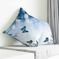 thumbnail image 3 of Blue White Floral Pillow Covers 18x18 Inch Decorative Throw Pillow Cover, Ombre Tulips Modern Art Spring Sofa Pillowcases Accent Cushion Case Home Decor Bedroom Living Room, 3 of 6