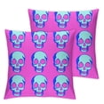 thumbnail image 2 of AWERP Skulls Skulls 2-Piece Short Plush Pillow Covers Set, All Year Round Use White, 2 of 6