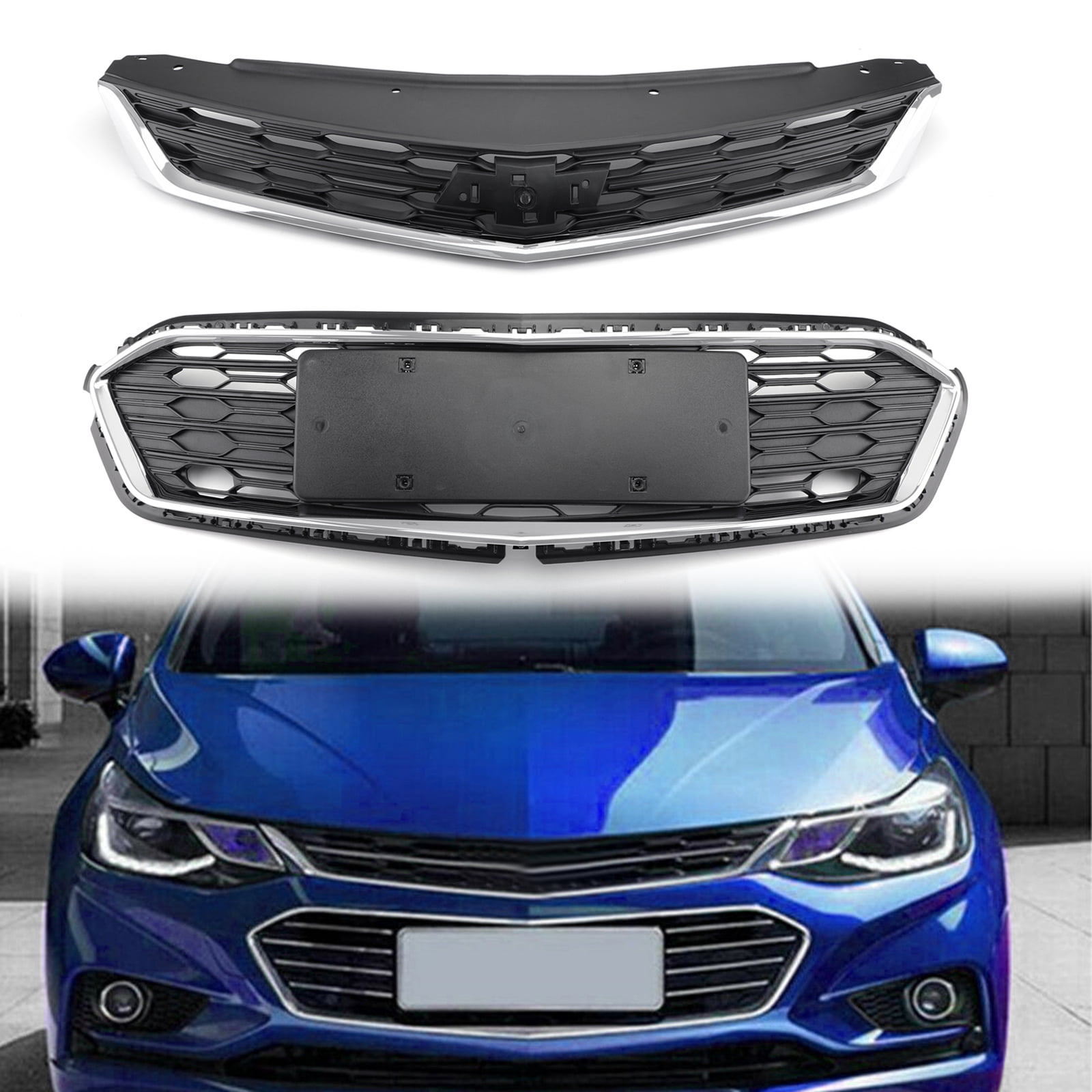 New Front Bumper Upper Grill Grille For Chevrolet Cruze 2016 2017 2018 Car Accessories Parts Upper - Walmart.com