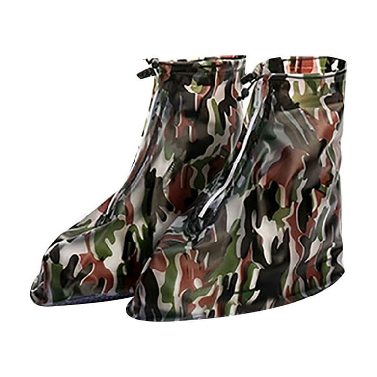 Ludlz Rain Boot Waterproof Shoes Cover Women Men Kids Reusable PVC Rubber Sole Overshoes Galoshes 2 Pairs Unisex Anti slip Waterproof Shoes Cover Zipper Rain Boots Overshoes Walmart