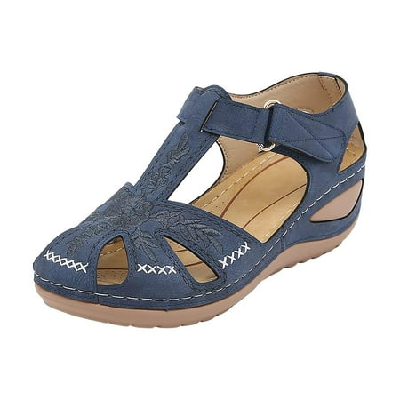 

Wmkox8yii Women s Ladies Girls Comfortable Ankle Hollow Round Toe Sandals Soft Sole Shoes