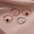thumbnail image 5 of Anillo sencillo abierto de cuatro hojas para mujer, anillo de dedo índice abierto de moda en oro rosa para mujer, 5 of 5