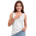 thumbnail image 3 of HAiming Girls Tank Tops Sleeveless Sparkle T Shirts Loose Casual Scoop Neck Trendy Blouse Summer Vacation Party Going out Tee, 3 of 8