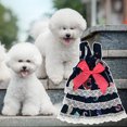 thumbnail image 6 of Bowknot Decor Pet Dress Lace Edge Sling, Summer Small Dog Princess Cosplay Costume - for Party, 6 of 8