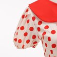 thumbnail image 5 of Karymi Cocktail Dresses for Women Retro Polka Dot Swing Midi Dress, Peter Pan Collar Bow Puff Short Sleeve Back Zipper Vintage Hepburn Party Sundress Plus Size Dresses, 5 of 8