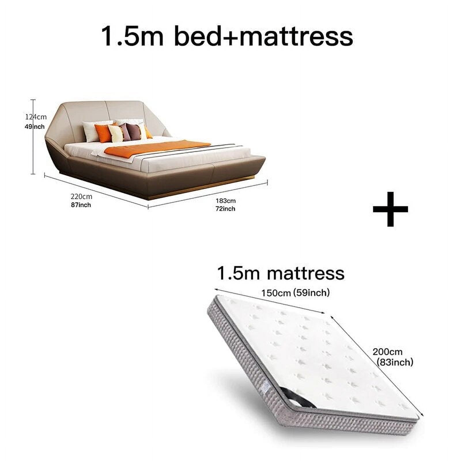 Modern Minimalist Double Bed Size Designer Bed With Mattress Leather Bedroom Furniture Queen King Size Bed Frame