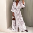thumbnail image 2 of 2025 Robe à Col en V pour Dames à Manches Courtes, à Lacets, Imprimée, Grande Jupe, Robe d'Été pour Femmes, Robe Maxi pour Dames, Robes d'Été Décontractées pour Femmes, Robe de Saison, Robes Chemise Maxi, Robes Longueur Genou fo, 2 of 6