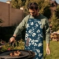 thumbnail image 4 of Pioneer Flower Floral Print Pattern Apron-Garden Aprons for Women with Pockets-Cotton Linen Waterproof Kitchen Cooking Gardening Aprons Adjustable for Kitchen,Cooking,BBQ and Salon 33x27 Inch, 4 of 7