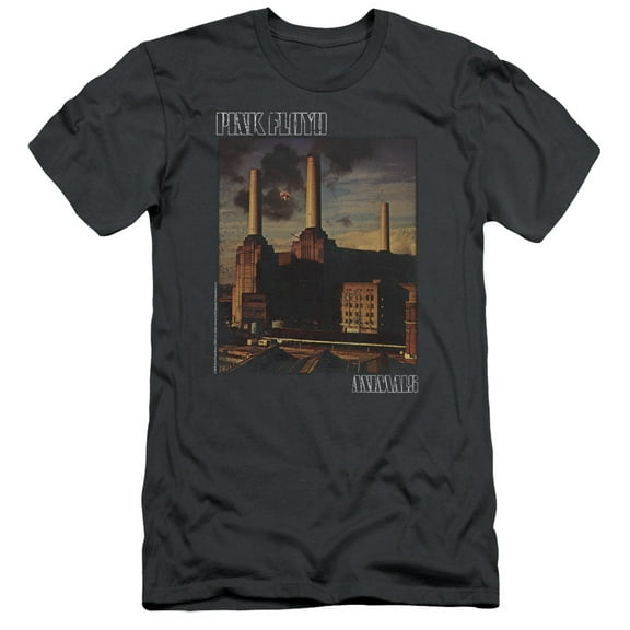 Pink Floyd Faded Animals Adult 30/1 T-Shirt Charcoal