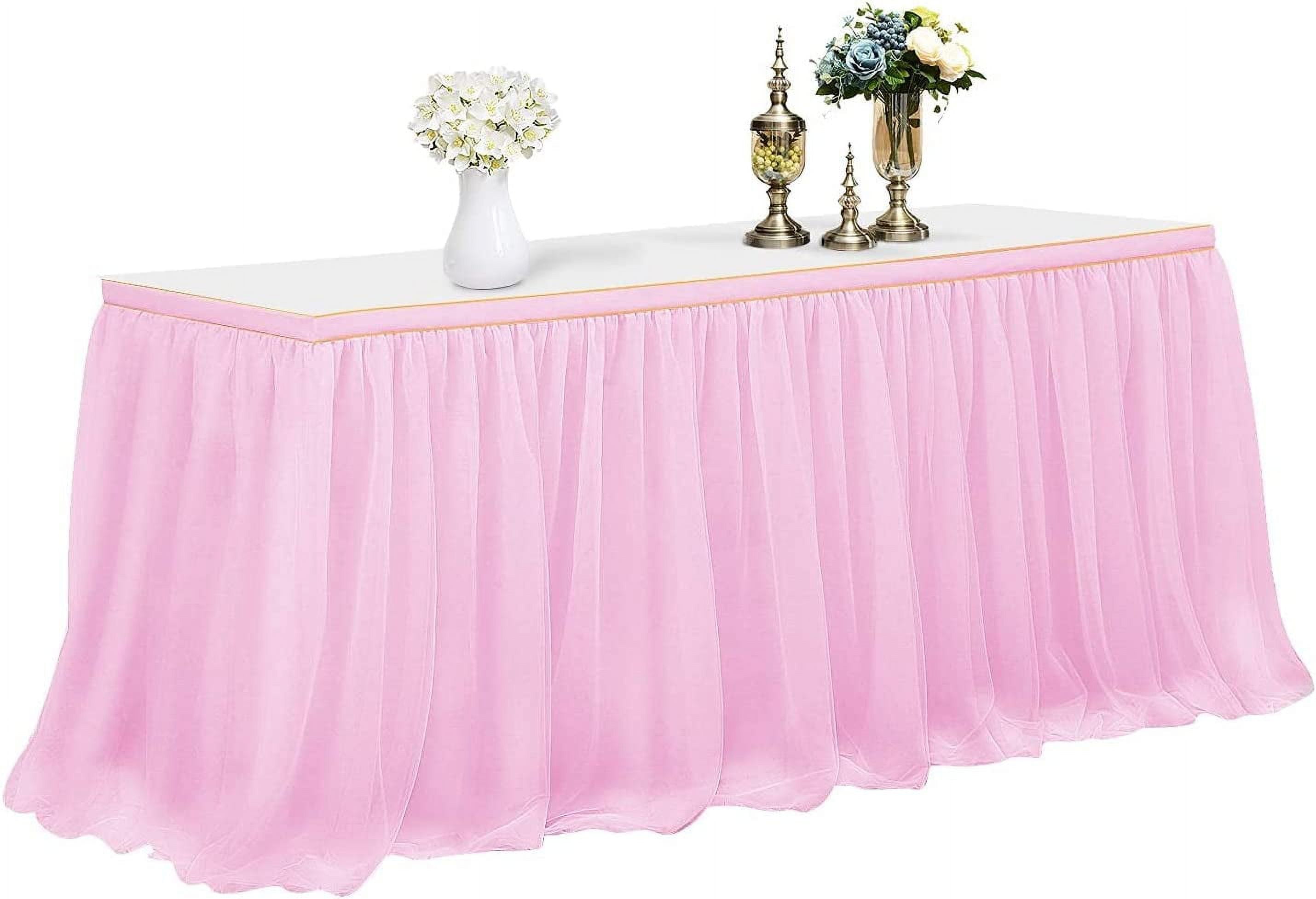 SEWACC Pink Tutu Bulk Ribbon Dining Room Table Decor Dining Table Decor  Short Pink Dress Fabric Spool Tulle Mesh Ribbon Sequins Tulle Ribbon Mesh  Belt