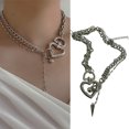 thumbnail image 4 of Heart Lock Chain Necklace All-Match Choker Necklace Choker Chain for Women, 4 of 10
