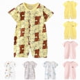 thumbnail image 4 of kpoplk Newborn Infant Romper Short Sleeve Summer Cotton Jumpsuit Cute Embroidery Soft Onesie for Baby Boy Girl 0-12 Months Size 6-12 Months,Light Gray, 4 of 4
