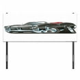thumbnail image 3 of Cars Headboard, American Nostalgic Sports Muscle Car with Speeding Wheels Tires Print, Upholstered Decorative Metal Bed Headboard with Memory Foam, Full Size, Pale Grey Blue, by Ambesonne, 3 of 4