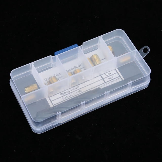 Filfeel 12PCS M6 Kit de Réparation de Filetage, Filetage Insert Auto Taraudage, Diamètre Extérieur M9x1, avec Outil d'Installation de Foret de Torsion