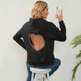thumbnail image 4 of Defitshape Women's Long Sleeve Hoodie Cut Out Soft Heart Top Fall Fashion Sweatshirt Cute Casual Comfy Thick Pullover Black Medium, 4 of 4