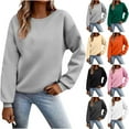 thumbnail image 7 of Womens Sweatshirt Basic Casual Crewneck Sweatshirts Long Sleeve Fleece Pullover Tops Cute Shirts, 7 of 7